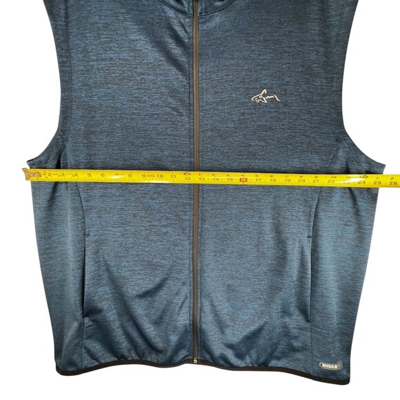 Greg Norman Tasso Elba Blue Heathered Sleeveless Full Zip Vest HydroTech Golf - Picture 15 of 16